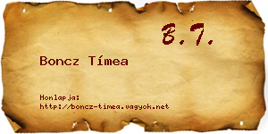 Boncz Tímea névjegykártya